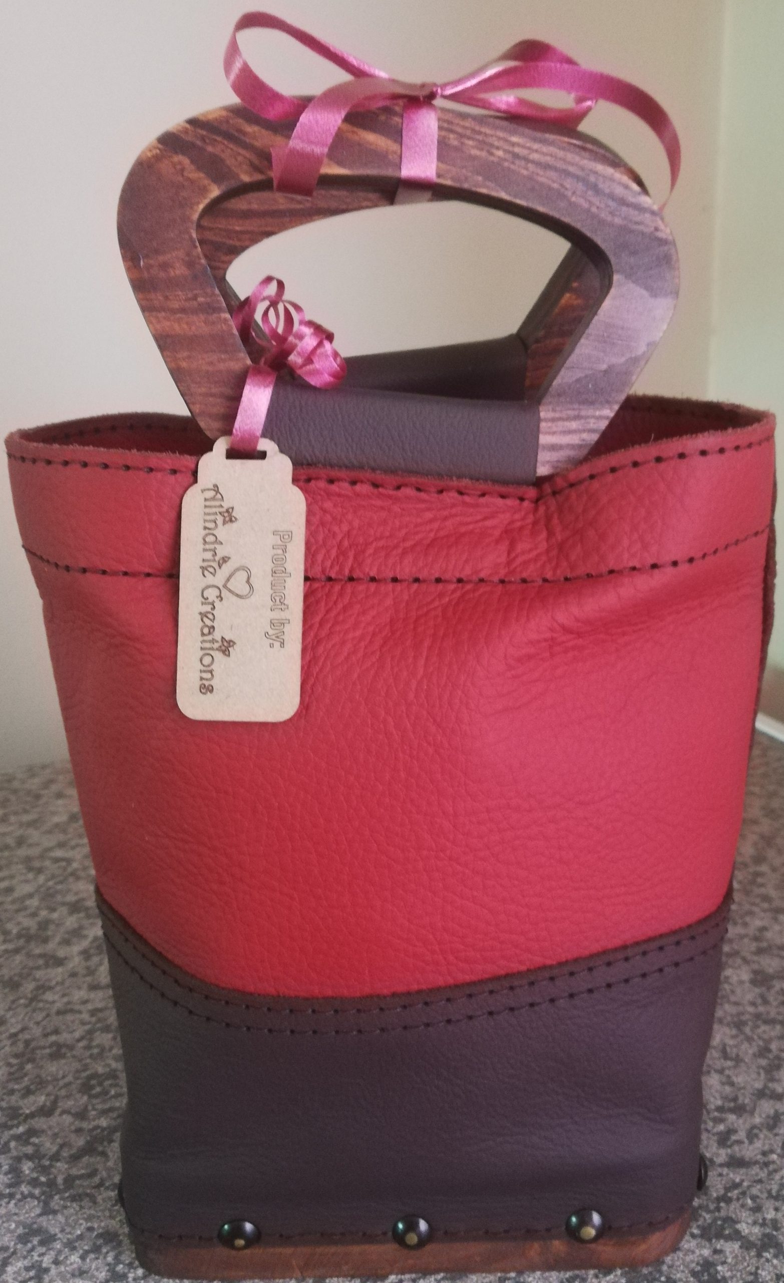 brown and red purse